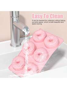 Khuôn silicon màu hồng hình bánh donut - Khuôn nướng bánh donut chống dính, dùng được trong máy rửa chén, lò vi sóng và lò nướng, thích hợp để làm bánh donut, bánh ngọt, bánh quy, bánh mì tròn. - Nhiều màu - Xem 8