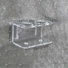 1 pièce/2 pièces Support mural transparent pour brosse à dents électrique - Design gain de place avec dos adhésif - Étagère de rangement de salle de bain moderne (sans perçage nécessaire) - Transparent - Voir 7