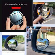 1 pieza Espejo retrovisor circular de alta definición y convexo plateado, sin marco, adecuado para múltiples modelos de vehículos, 2 piezas/set - redondo - Ver 1