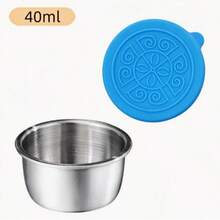 1pc Portable Salad Sauce Container, Stainless Steel Condiment Bowl With Leak-Proof Silicone Lid, 1.6oz Small Stainless Steel Sauce Cup For Lunch Box, Picnic, Work, School, Outdoor Camping, Travel, Appetizer, Kitchen Essentials, Daily Use - Multicolor - View 10