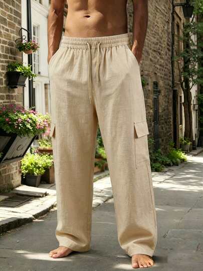 1 pièce Pantalon de survêtement ample pour hommes, jogging décontracté et confortable pour l'entraînement, la remise en forme, la course, les déplacements quotidiens, les activités extérieures, les vacances, pantalon à jambe droite décontractée, streetwear polyvalent, printemps/automne