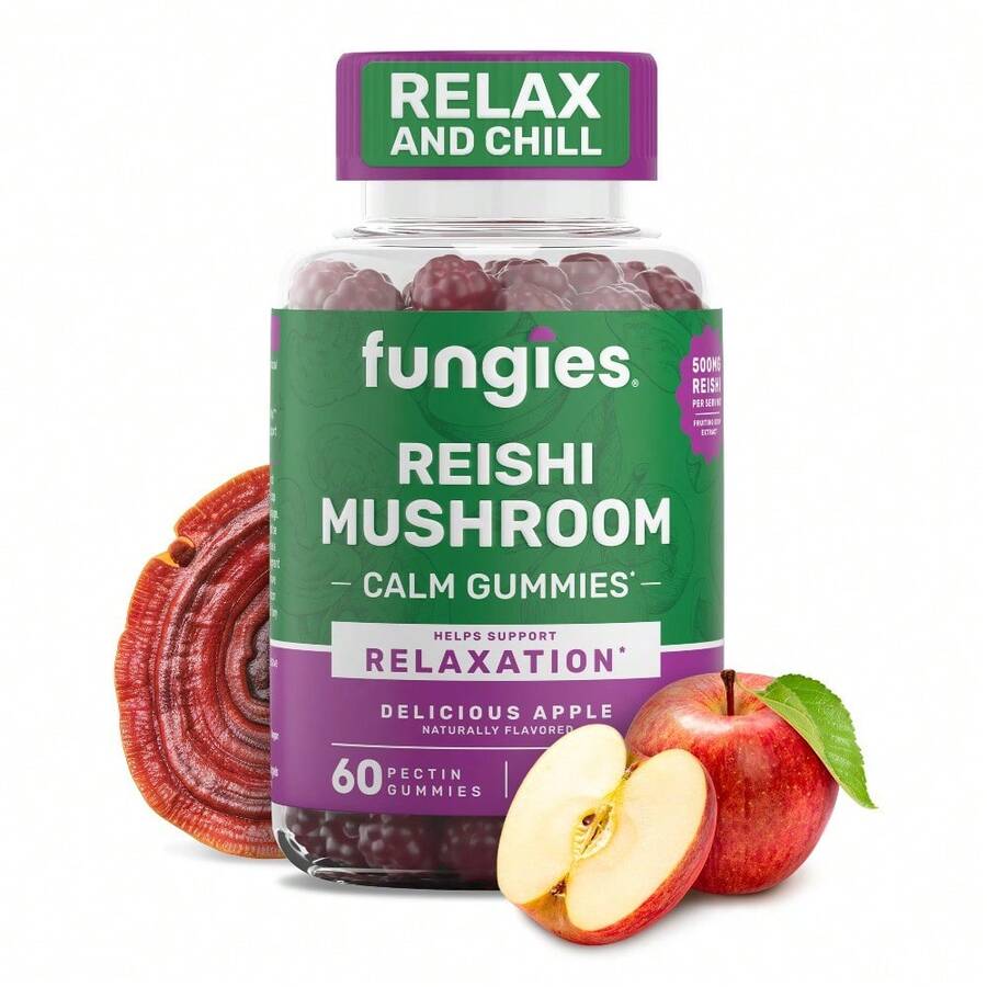 Fungies Lion's Mane Mushroom Gummies, Mixed Blueberry & Strawberry Flavor - Mushroom Supplement Gummy For Adults & Children , Cognitive Function, 60 Servings - Reishi - View 1