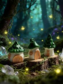 8pcs/4pcs Green Castle Mini Cute Ornaments, Suitable For Outdoor Garden Decor, Hobby Enthusiasts, Toy House Decoration - Multiple Styles - View 5