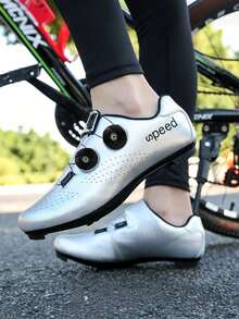 Professional SPD Unisex Cycling Shoes Compatible With Peloton Indoor Road Bike Riding Shoes For Men And Women Can Be Fitted With Triangular Shoe Clips For Outdoor Pedals, Anti-Slip And Wear-Resistant, Lightweight And Comfortable - Silver 1 - View 3