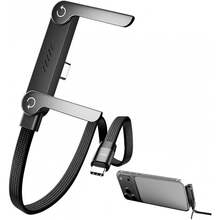 Foluu 二合一隐形支架充电线，带支架，5 英尺 240W 超快充电线，带可折叠支架，兼容三星 Type-C 接口，适用于游戏、办公、车载、旅行等场景，1 条装 - 1 件 - 查看 1