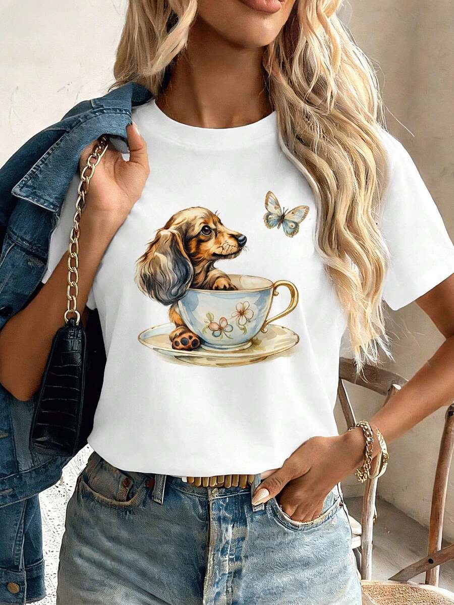 Dam-T-shirts - Vitt - Visa 1