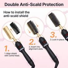 Máy duỗi và uốn tóc 2 trong 1, dụng cụ tạo kiểu tóc nhanh, mượt mà, thích hợp cho kỳ nghỉ lễ. - màu đen - Xem 8