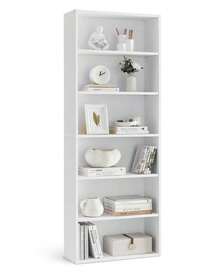 VASAGLE Bookshelf, 6-Tier Bookcase, Book Shelf Furniture, Open Storage Shelves, Room Decor, For Living Room, Home Office, Dinning Room,  9.4 X 23.6 X 63.3 Inches, Cloud White - 白色 - 查看 11