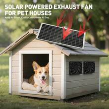 Senmeo Solar Dual Fan Intelligent Ventilation System, PetHouses Air Purification, Greenhouses, Tents, RVs, Outdoor Workshop Air Circulation - màu đen - Xem 3