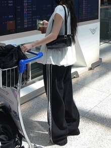 Áo kiểu tay ngắn dáng rộng họa tiết hoa, kiểu Hàn Quốc, màu trắng, thích hợp mặc thường ngày. - trắng - Xem 2
