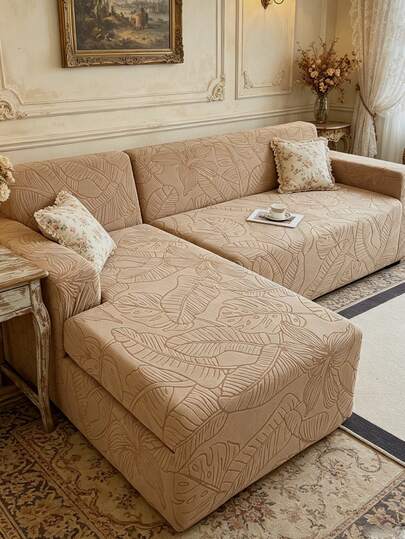 1 tấm bọc ghế sofa in hình lá cây, phong cách tối giản hiện đại Bắc Âu, chất liệu dày dặn, co giãn tốt, phù hợp với ghế sofa 1/2/3/4 chỗ ngồi hình chữ L, thích hợp cho phòng khách, phòng ngủ, trang trí nội thất khách sạn.