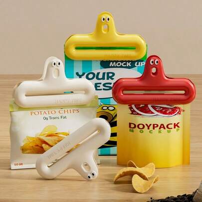 1pc Caterpillar Shaped Sealing Clip, Moisture-Proof Snack Clip, Kitchen Airtight Sealing Clip, Multipurpose Household Food Sealer