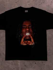 OsamaSon Graphic Uni T-Shirt _ Streetwear Rap Trap Tour Merch Tee _ Netpend Summrs Carti Ken Lo_ - 黑色 - 查看 1