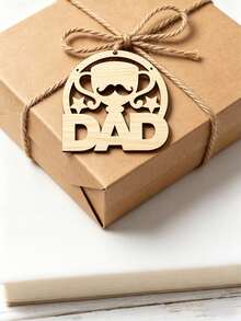 32pcs Wooden Father's Day Trophy Craft Set, Includes 10 Wooden Pieces, 10 Ropes, 12 Colored Pens, DIY Painting & Doodle Handmade Craft, Father's Day Gift, Wooden Pendant Decor, Holiday, Wedding, Home Party, Garden Decoration, Festive Souvenir - Father's Day Wooden Pendant - View 9
