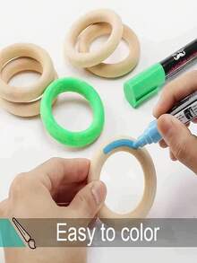 12个手工木环，DIY实心大木环，外径100毫米，适用于各种DIY手工项目——窗帘带、风铃、窗框和墙面装饰、家居装饰、钩针编织项目、流苏配件 - 圓形 - 查看 7