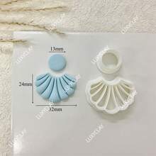 Khuôn cắt đất sét gốm hình học đơn giản, khuôn cắt hoa văn hình hoa, khuôn đất sét polymer để làm khuyên tai, mặt dây chuyền. - trắng - Xem 6