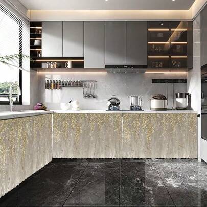 1 chiếc váy phủ bàn ngắn bằng vải nhung mềm mại, in họa tiết hoa như tranh vẽ, lý tưởng cho tủ bếp, tủ giặt, tủ đựng đồ, cũng có thể dùng làm rèm cửa sổ ngắn.