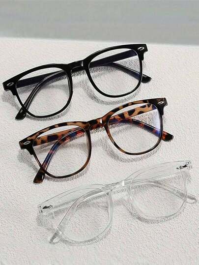 3 pares de gafas de moda retro ligeras - Gafas con montura completa de moda