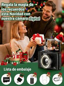 4K Digital Camera With Ring Light, 180° Rotating Screen For Vlogs, Compact Camera For Beginners With SD Card, Christmas Gift - 查看 7