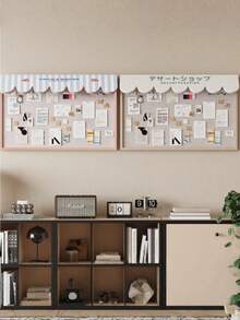 1pc No-Drill Felt Bulletin Board, Removable Wall-Mounted Memo Board For Office, Classroom, Study, Reusable Felt Pin Board, Minimalist European Style Creative Wall Organizer For Notes/Photos/Posters, Suitable For Bedroom, Study, Office, Classroom, Dorm, Apartment - 1PC - View 7