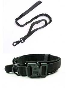 Bộ vòng cổ và dây xích huấn luyện chó chiến thuật, vòng cổ nylon điều chỉnh được kiểu quân đội với tay cầm điều khiển và khóa kim loại dành cho chó cỡ trung bình và lớn. - Nhiều màu - Xem 2
