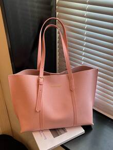 Large Capacity Handbag For Women, New Minimalist Fashion Versatile Commuter Shoulder Tote Bag - Pink - View 1