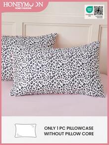 1pc Leopard Print Pillowcase - 100% Polyester Lightweight And Soft Fabric With Exquisite Printing, Breathable, Wrinkle-Resistant, Envelope Closure Design, No Pillow Insert Needed - Suitable For Home, Dorm, Sofa, Oeko-Tex Certified, Great Gift For Mom - Multicolor - View 1