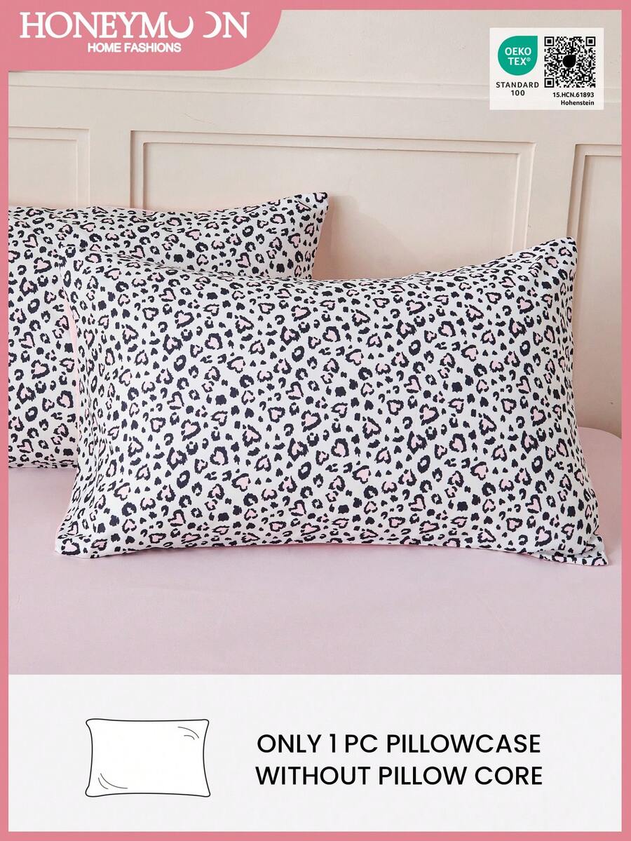 1pc Leopard Print Pillowcase - 100% Polyester Lightweight And Soft Fabric With Exquisite Printing, Breathable, Wrinkle-Resistant, Envelope Closure Design, No Pillow Insert Needed - Suitable For Home, Dorm, Sofa, Oeko-Tex Certified, Great Gift For Mom - Multicolor - View 1