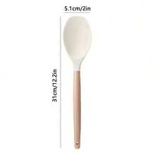 2件組矽膠刮匙 | 木柄不沾廚房用具，適用於烹飪、盛飯 | 聖誕節、復活節、感恩節、開齋節完美禮物 | 人體工學設計 - 彩色 - 查看 4