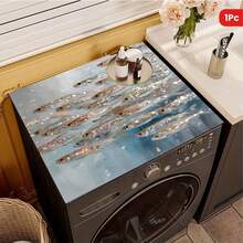 1 tấm lót bằng giấy bạc vàng họa tiết đàn cá, tạo không khí ấm cúng cho gia đình, chất liệu đất tảo cát, chống trơn trượt, thích hợp dùng làm tấm lót máy giặt, tấm lót máy sấy, tấm lót máy pha cà phê, tấm lót mặt bàn bếp, thảm đa năng dùng trong gia đình. - Đàn cá lá vàng - Xem 5