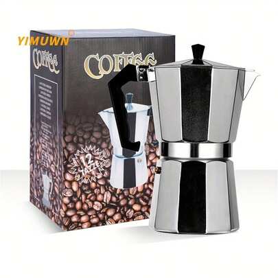 1pc Italian Moka Pot, Aluminum Alloy Single Valve Coffee Maker, Brew Espresso Directly, Essential For Outdoor Leisure Coffee Enjoyment