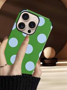 Una elegante funda para teléfono que no incluye cordón ni soporte. Funda de cuero para teléfono con diseño de lunares minimalistas y bonitos, 1 pieza, estampado de lunares blancos y negros, funda de cuero suave con impresión, estilo boho minimalista francés y moderno, compatible con/S24 Ultra, 17 Pro/16 Pro/12 Pro/13/14 Plus/15 Pro/16 Pro, 11/13 Pro Spring. - Verde - Ver 7