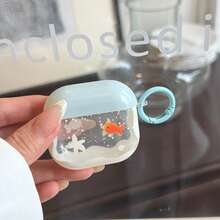 Fashionable Creative Transparent Goldfish & Star + Hoop Earphone Case Suitable Compatible With Airpods Pro 3, New Pro 2, Cute Apple 4 Minimalist 3, Personalized 1/2 Earphone Case For Women - Light Blue - View 12