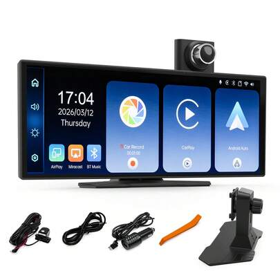 BDQ 11.5" Wireless Apple Carplay Touchscreen 4K +2k Dash Cam, Portable Car Stereo GPS Navigation, Car Audio With Android Auto,Bluetooth, Airplay, Mirror Link, 64GB TF Card For All Vehicles