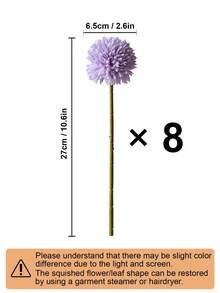 1/4/8/16支人造菊花、蒲公英、绣球花束，适合作为礼物送给朋友、新娘，也可用于婚礼装饰，还可用于家居、办公室、咖啡馆、派对、情人节、生日、毕业典礼、秋季装饰等场合。 - 淡紫色 - 查看 11