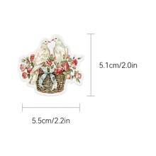 50 piezas Pegatinas transparentes 2D con diseño floral y de letras, pegatinas estéticas de dibujos animados adecuadas para botellas de agua, guitarras, equipaje, fundas de teléfono, portátiles, patinetas, suministros de scrapbooking, regalos - A - Ver 4
