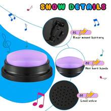 8 PCS Answer Buzzers Button Answer Buzzer Game Show Buzzer Recordable Button Classroom Buzzers For Christmas Team Party - Multicolor - View 5