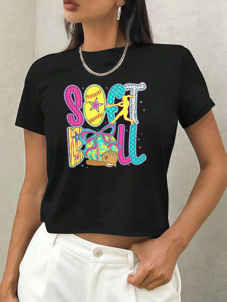 Dam-T-shirts - Svart - Visa 1