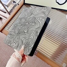 1 件装抽象线条星形印花平板电脑保护套，带笔槽、多角度磁吸支架和自动休眠/唤醒功能，兼容 iPad Pro/Air、三星、小米 Pad 5/6/7、华为 MatePad 和荣耀平板电脑。 - 彩色 - 查看 5