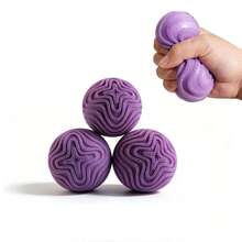 1pc Textured Powder Ball Squeeze Toy, Squishy Stress Relief Toy - Suitable For Holiday Gifts, Party Favors, Birthday Gifts, Office Stress Relief, Fun Gift, Random Color - Multicolor - View 2