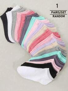 20 Pairs Of Multi-Color Socks For Women, Summer Thin, Casual, Fashionable, Shallow Mouth, Summer Short Tube Socks, Short Socks Randomly Distributed - Multicolor - View 4