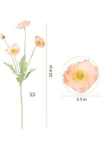 1/2/3/4/6 bông hoa anh túc nhân tạo, dài 59cm, 4 bông mỗi cành, kiểu dáng tối giản hiện đại, có thể uốn cong và không phai màu - Thích hợp cho trang trí tường hoa DIY, trang trí cảnh quan, cắm hoa phòng khách/phòng ngủ, đám cưới, tiệc tùng, trang trí nhà cửa, vật trang trí bàn làm việc, trang trí phòng, đồ dùng học tập. - san hô - Xem 11