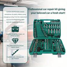 A Comprehensive Set Of 216 Professional Tools Housed In A Sturdy Carrying Case, Featuring 1/2", 3/8", And 1/4" Drive Depth And Standard Socket Ratchet Spanners. This Extensive Toolkit Is Ideal For Maintenance Tasks At Home, In The Garage - C - View 7