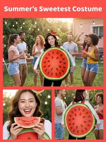 Watermelon Costume Top, Suitable For Summer Fruit Festival, Carnival Party, Adult One Size Fits Most Cosplay - Multicolor - View 3