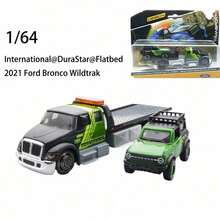 Maisto Ford 1/64 Scale Transport Vehicle Combination Ramp Trailer Flatbed Truck Model Toy, Alloy Material Realistic Flatbed Trailer Car Model Toy, Birthday Christmas Gift - Multicolor - View 8