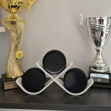 2pcs Modular Ice Hockey Stick Holder, Can Accommodate 3 Ice Hockey Sticks, Creative Ice Hockey Stick Display - White - View 3