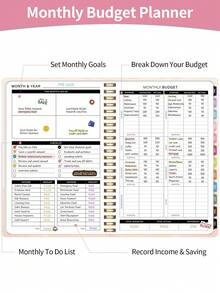 Sổ Lập Kế Hoạch Ngân Sách Đơn Giản Kèm Nhãn Dán Ngân Sách, Sổ Ngân Sách A5 Tiết Kiệm Tiền Kèm Sổ Theo Dõi Chi Phí, Sổ Theo Dõi Tiết Kiệm & Tổng Quan Chi Tiêu Hàng Tháng, Đồ Dùng Văn Phòng Phẩm Trường Học - Hoa màu cam - Xem 7