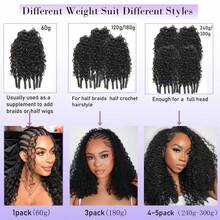 Uveous Burmese Curly Crochet Hair For Women 60g Pre-Separated Feather Crochet Human Hair Invisible Knotless Human Crochet Hair Reusable Lightweight Hair Extensions Natural Black 18Inch - Natural Black - 查看 3