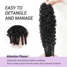 Uveous Burmese Curly Crochet Hair For Women 60g Pre-Separated Feather Crochet Human Hair Invisible Knotless Human Crochet Hair Reusable Lightweight Hair Extensions Natural Black 18Inch - Natural Black - 查看 6