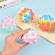 Hot Selling Silicone Bubble Pop Stress Ball – 4-Color Light Ball Squeeze Toy, Soft Gel Fidget For Teens & Adults, Anxiety Relief Decompression Sensory Toy  Description (English): - 彩色 - 查看 5
